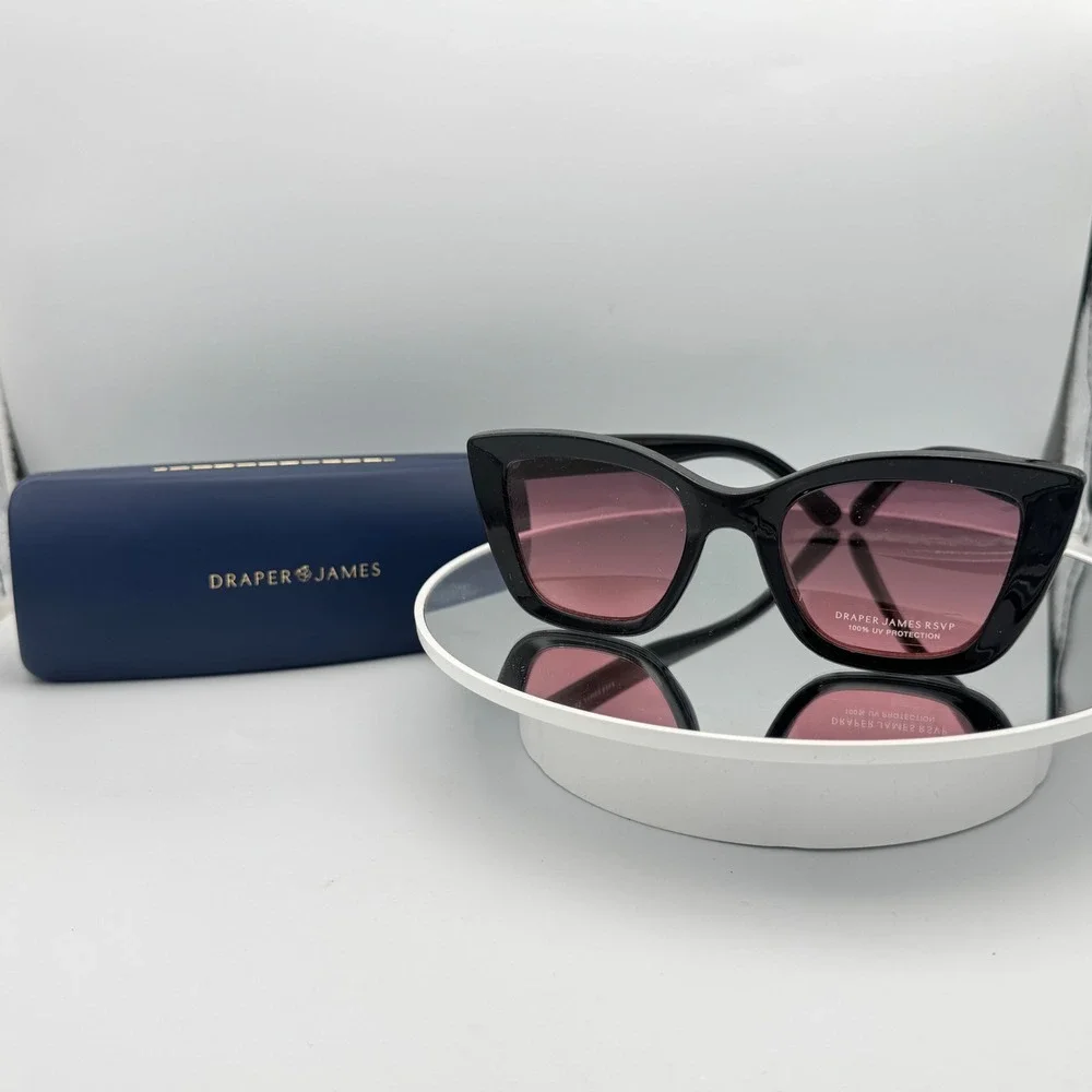 Draper James RSVP Sunglasses Rose Pink Tinted Lens Cat Eye Case 52 21 140 DJ9013